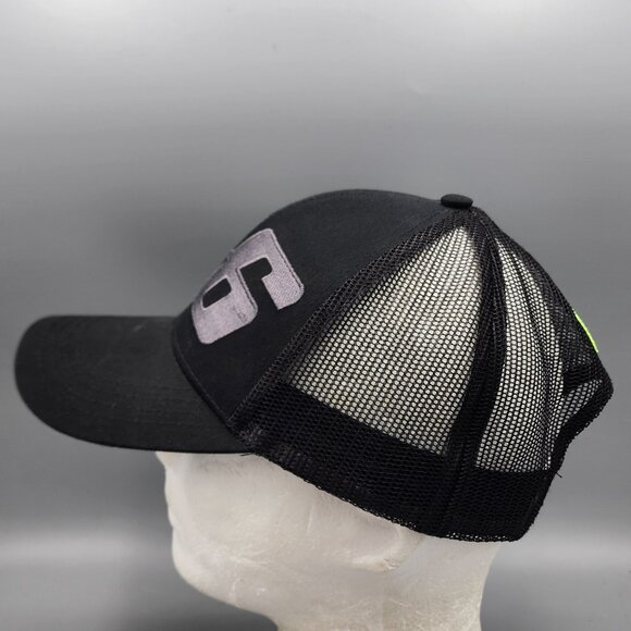 VR46 Valentino Rossi Racing Trucker Hat Black Mesh Snapback Cap OSFA - Picture 2 of 9